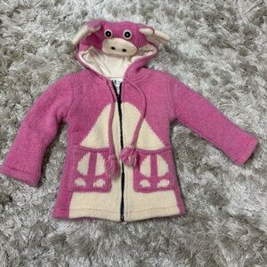 Rocky Mountain outfitters wool socks Pink Animal sweater with hood